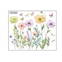 Toilet Sticker Vibrant Flower Butterfly Easy to Apply Long-lasting Adhesion