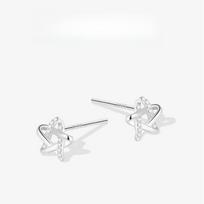 Fashion Pentagram Earrings Women's Personality Temperament Versatile Earrings Simple Zircon Earrings Gift