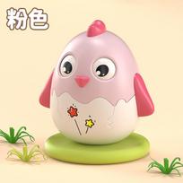 Cartoon Tumbler Baby Toy, Baby Bell Cute Chicken Rattle Tumbler Soothing Toy 1 Year Old beige