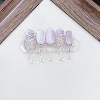 Rankomis pintas Armor Ice ažūrinis ilgas plonas šuo grynas aukštos klasės prancūziškas katės akies rankomis tapytas mažos gėlės manikiūro lipdukas extra small xs