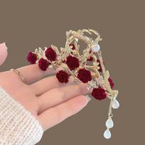 Metal Diamond Hair Clips Large Non-slip Shark Clips Tassel Hair Clips Girls Hair Accessories