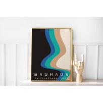 1 pc Colourful Minimalist Geometric Bauhaus Poster, Mid-Century Modern Print Vintage Bauhaus Wall Art For Bedroom, Living Room 21cm×30cm NoFrame