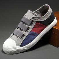 Spring new men's one-pedal breathable canvas shoes classic versatile trend fashion soft and comfortable foot shoes 37
