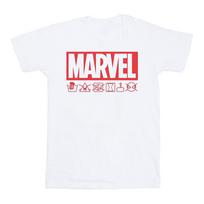 Marvel Mens Logo Wash Care T-Shirt S balta
