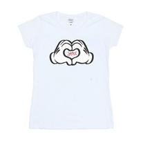 Disney Womens/Ladies Mickey Mouse Loves You Cotton T-Shirt M balta
