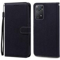 Note 11 dėklas Xiaomi Redmi Note 11 11S dėklui Odinis piniginės tipo atlenkiamas dėklas Redmi Note 11 Pro telefonų dėklams Note 11S viršelis Fundas Note 11 juoda
