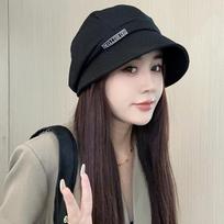 Women's Premium Large Head Circumference Octagonal Beret Japanese Style Bucket Hat Face-Covering Slouchy Hat for No-Makeup Days one size