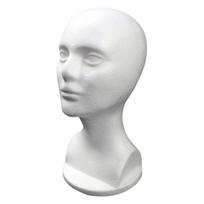 Putplasčio manekeno galvos modelis, stovas perukams, skrybėlėms, papuošalams, akinių laikiklis white