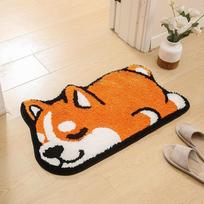 Corgi Bathroom Rug for Dog Lovers, Non-Slip 3D Corgi Rug, Ideal for Bathtub, Living Room, Soft, Absorbent, Durable Plush Rug, Machine Washable 40*60cm orange