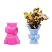 Epoxy Resin Vase Mold Silicone Plasters Molds Bowknot Flower Arrangement Decors 1