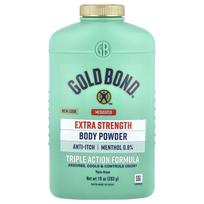 „Gold Bond“, gydomasis, kūno pudra, trigubo veikimo formulė, ypač stiprus, 10 uncijų (283 g) white