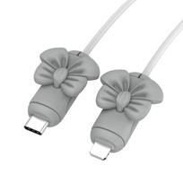 Cord Saver Cable Protector Silicone Silicone Cover for Samsung/Huawei/Xiaomi Grey-for Ios 18/20W