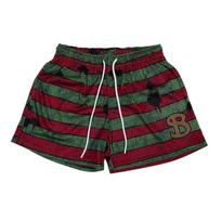 Amerikietiški Bktsqd Krepšinio Šortai Madingi Vyriški Retro Trendiški Tinklelio Greitai Džiūstantys Laisvalaikio Žemiau Kelio Trumpas Ilgis Kelnės Striped Red and Green XXXL gray