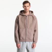 Nike Solo Swoosh Men's Full-Zip Fleece Hoodie Mink Brown/ Mink Brown/ White - Dydis XL (HV1084-214 Džemperiai)