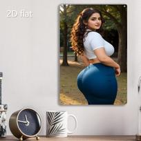 Alfame Vintage Moters Metalinis Skardinis Ženklas D Sienos Menas Atsparus Oro Sąlygoms Plokščias Plakatas Namų Biuro Sodo Dekoras 20x30cm brown