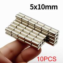 5x10mm Super stiprus neodimio magnetas N35 NdFeB Nuolatinis magnetinis imanes Apvalūs galingi magnetai Šaldytuvas