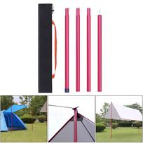 2M Tent Tarp Poles Set Folding Adjustable Heavy Duty Metal Accessories for Headroom Canopy raudona