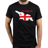 Funny Georgia Flag Map T Shirt Men Short Sleeved Printed Georgian Tee O-neck Loose Style Cotton T-shirt Streetwear S įvairiaspalvis