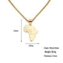 Men's Stylish African Map Brass Pendant Necklace with Stainless Steel Twist Chain Pendant Only (No Chain)