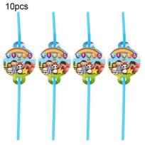 Little Baby Bum Theme Birthday Party Decor Set With Cheerful Banner And Tableware 10pcs-Straws