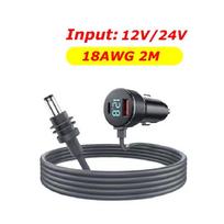 2m/3m For Starlink Mini Car Adapter Stable 48W Charging with Digital Display 12-24V DC Power Cable Cigarette Lighter Adapter For Cars Rv Boat 2 Meters