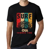 Men’s Vintage Tee Shirt Graphic T Shirt Surf Summer Time OIA Deep Black XS juoda