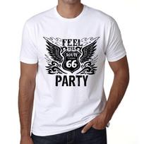 Men’s Vintage Tee Shirt Graphic T Shirt Feel The Party White XS balta