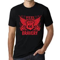 Men’s Vintage Tee Shirt Graphic T Shirt Feel The Bravery Deep Black Red Text XS juoda