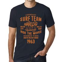 Men’s Vintage Tee Shirt Graphic T Shirt Surf Team 1963 Navy XS bedugnė