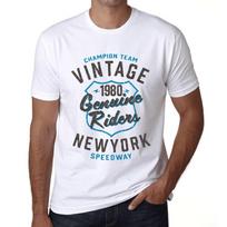 Men’s Vintage Tee Shirt Graphic T Shirt Genuine Riders 1980 White XS balta
