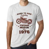 Men's Vintage Tee Shirt Graphic T Shirt Easy Rider Since 1976 Vintage White XS baltos spalvos nuo blyksnio