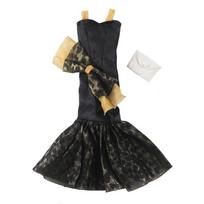 Black Bowknot Fishtail Fashion Doll Clothes For Barbie Doll Gown Party Dress Bag 1/6 Doll Accessories For Barbie Doll Outfits juoda