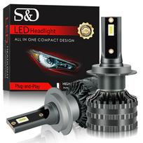 2 vnt 60W H7 H4 Led Canbus 15000LM didelio galingumo priekinis žibintas H1 H8 H11 9005 Hb3 Hb4 9012 Hir2 Led Bulb Turbo priekinis žibintas automobiliui 6000K baltas rūko žibintas H1