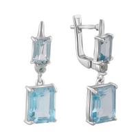 Sidabriniai auskarai su natūraliu topazu 7.85ct (2089506) šviesiai dangaus mėlyna spalva