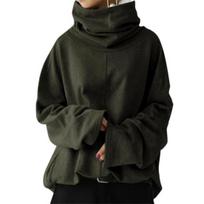 Pullover Blouse Stiching Side Pocket Soft Trendy Solid Color Side Pocket Pullover Blouse Streetwear 3XL žalia