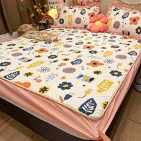 Cotton Bed Three-piece Clamp Cotton Bed Can Be Cleaned Protective Cover Anti-slip Fixed All-inclusive Dust-proof Cover Grasmur Field Wind Queen beige