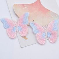 12Pcs 58*45mm Embroidered Knitting Butterfly for Clothes Hat Gloves Sewing Patches DIY Headwear Hair Clips Decor Accessories rožinė