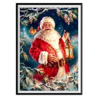 5D Diamond Painting Full Diamond Santa Claus Round Diamond Mosaic Pattern Home Decoration Diy Handmade 30X40cm gray