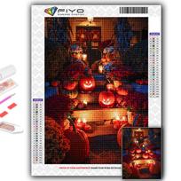 5D DIY Halloween Pumpkin And Witch Castle Cross Stitch Rhinestones Diamond Drawing Embroidery Mosaic Home Decor Full Round 20X30CM