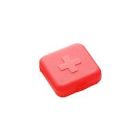 Tablečių dėžutė Nešiojama tablečių dėžutė Kelioninis dozatorius Laikymo sulankstoma mini tablečių dėžutė Vaistų dozatorius Pakuotės konteineris 4 skyrelių tablečių dėžutė raudona