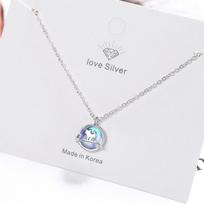 925 Sterlingo sidabro Mėnulio akmens katės žavesio karoliai moterims Vestuvių vakarėlio papuošalai Priedai Choker Dz004 white