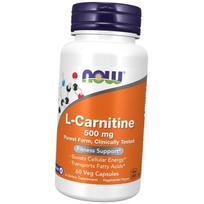 L karnitino tartratas, L-karnitinas 500, Now Foods 60 daržovių kepurėlių (02128005) 60vcaps