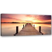 Canvas print Sunset over the Bridge 120x40 įvairiaspalvis