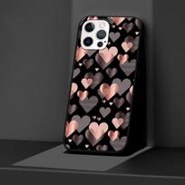 Mielas Mergaitiškas Rožinis Auksinis Širdelių Dėklas iPhone 14 11 13 Pro Max 12 Mini Xr 7 8 Plus Se 2020 Xs 6 6s Coque Juodas Minkštas Telefono Dangtelis iPhone 13 Pro Max