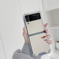 For Samsung Galaxy Z Flip 4 Case Mirror Silicone Shockproof Back Cover For Samsung Z Flip 3 5g Zflip4 Shockproof Hard Back Cover For Samsung Z flip3 auksas