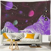 Galaktika Visata Kosmosas Sieninė drobė Planetos Kambario Dekoras Estetiškos Sieninės drobės Boho Hipis Sienų dekoras Kawaii Namų dekoras Joga Paplūdimio kilimėlis 95x73cm purple