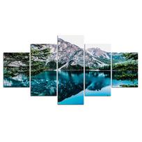 Modulinis plakatas HD spaudiniai Namų dekoras Kalnų ežero peizažas 5 vienetai lankytinos vietos Drobės Paveikslai Sienos Menas Nuotraukos 20x35cm*2  20x45cm*2  20x55cm*1