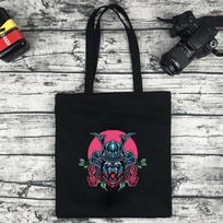 Women Canvas Shopping Bag Foldable Messenger Handbag Tote Reusable Monster Pattern Supermarket Shoulder Shopper Bags 24*26cm gray