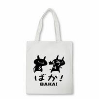 Baka Rabbit Slap Shopper bag Anime Japanese Cute girl tote bag reusable bag net foldable Shoulder bag Women's canvas bag Bolsas 24*26cm