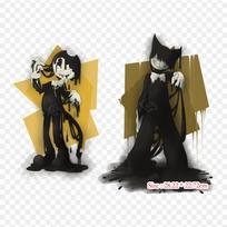 Bendy And The Ink Machine Deviantart Iron on Heat Transfer Printing Vinyl Patches Sticker for Clothes DIY Appliques Washable Patches gray